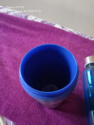 Termo y Botella Azul