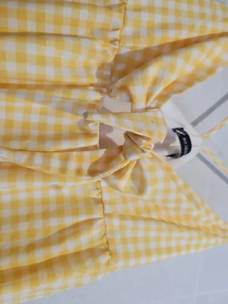 Vestido corto amarillo cuadros