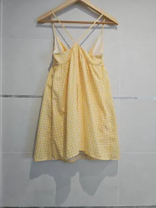 Vestido corto amarillo cuadros