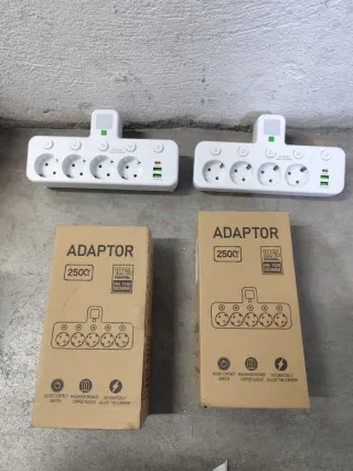 Regleta 4 enchufes + 2 USB