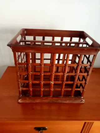 Papelera Oriental Bambú Vintage