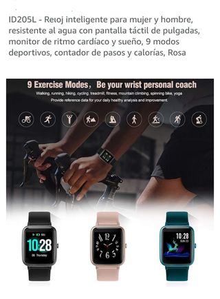 Reloj Inteligente ID205L Rosa y Dorado+10 Correas