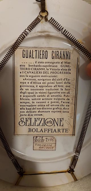 Piatto Decorativo Dipinto Autografato