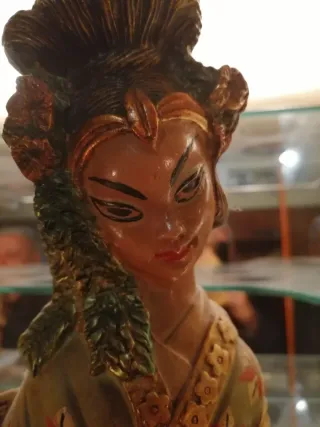 Pareja Figuras Orientales Vintage Gran Formato