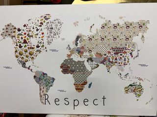 Baúl mapa mundial y cuadro mapa mundial