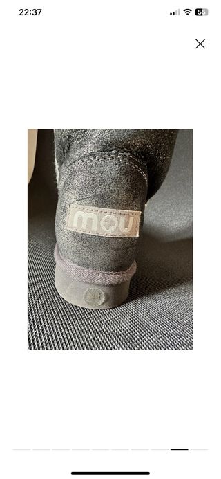 Botas MOU Antracita Piel Reflejos Plata