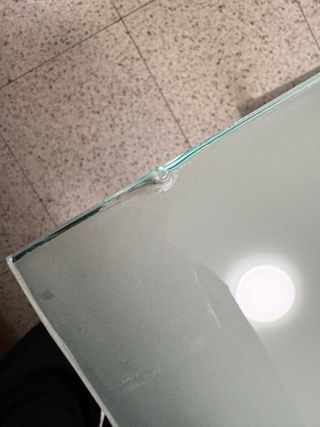 Mesa de comedor cristal y metal