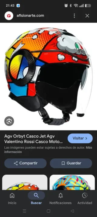 Casco AGV Valentino Rossi Talla S 55-56cm