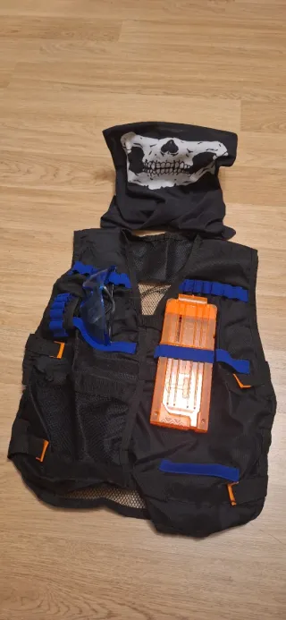 Chaleco táctico y máscara calavera para niño