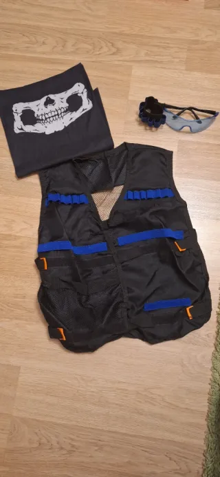 Chaleco táctico y máscara calavera para niño