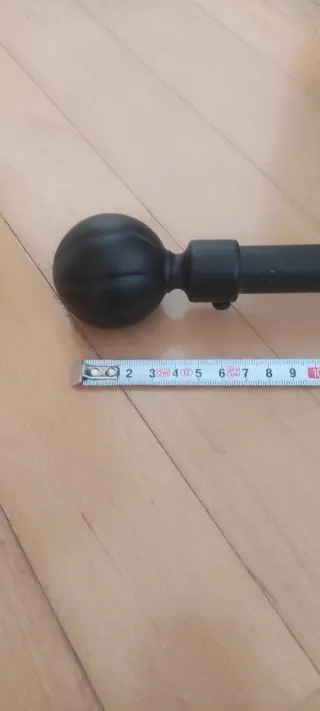 Barra de cortina 110 cm negra