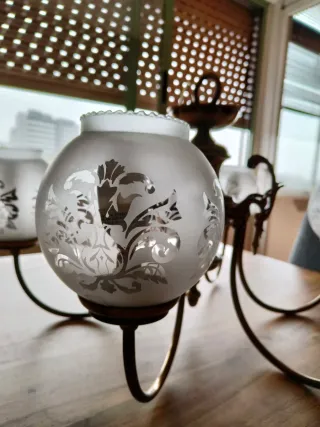 Lámpara de salón bronce 6 luces