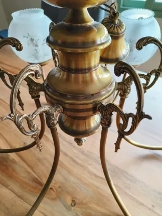 Lámpara de salón bronce 6 luces