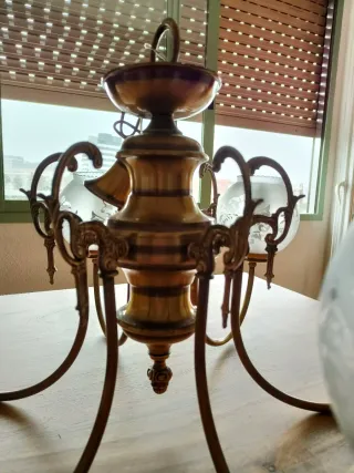 Lámpara de salón bronce 6 luces