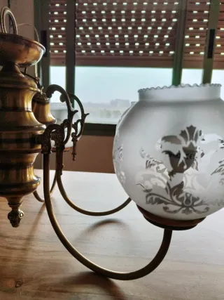 Lámpara de salón bronce 6 luces