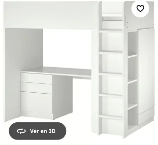 Litera con escritorio y armario