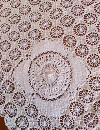 Mantelería antigua bordado Canario