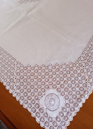 Mantelería antigua bordado Canario