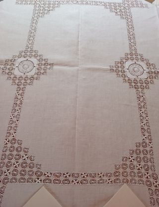 Mantelería antigua bordado Canario