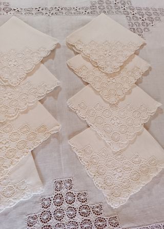 Mantelería antigua bordado Canario