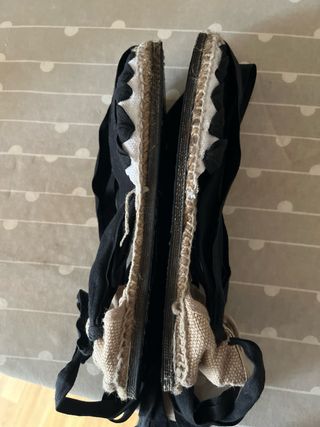 Alpargatas fallero con cintas negras T38