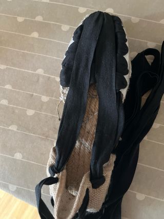 Alpargatas fallero con cintas negras T38