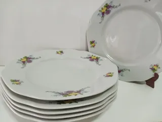JUEGO PLATOS PORCELANA BOHEMIA