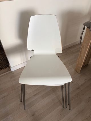 Juego 4 Sillas Vilmar Ikea Cojines Grises