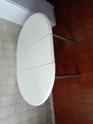 Mesa redonda cocina blanca extensible