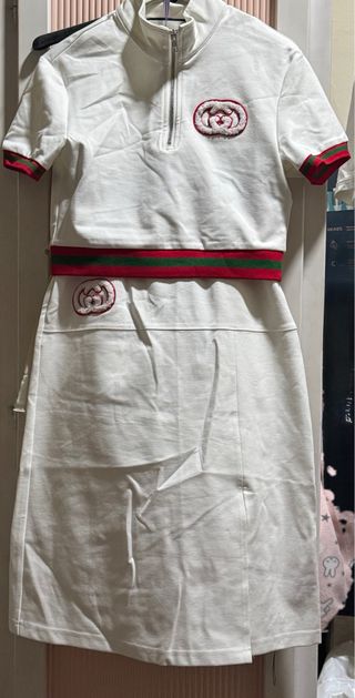 Conjunto Gucci Blanco y Rojo