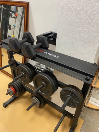 Soporte para pesas, mancuernas y barras