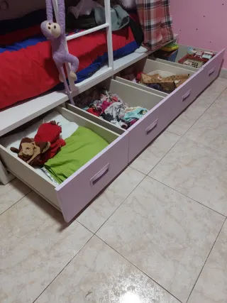 Litera tren con armario y cajones