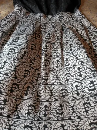 Vestido fiesta negro y blanco