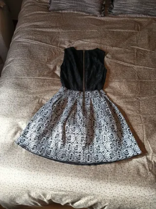 Vestido fiesta negro y blanco