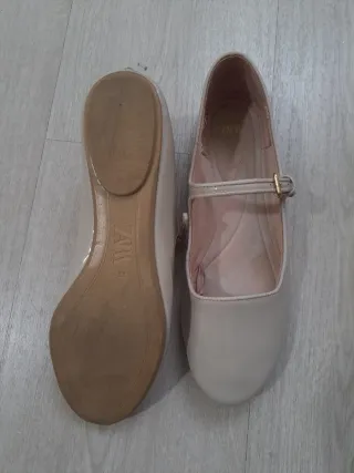 Manoletinas Zara Talla 37 Beige
