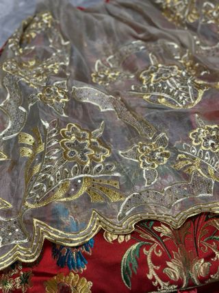 Falda fallera Niña Rojo y Dorado para niña