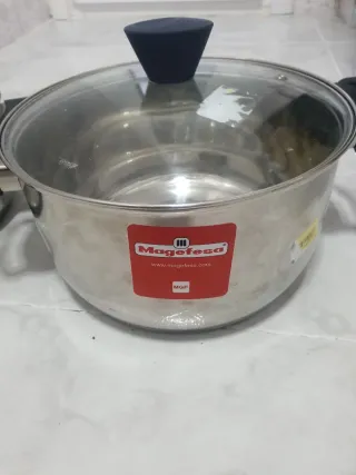 Olla de acero inoxidable con tapas