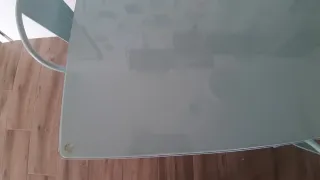 Mesa Cocina Sklum Lix 80x120 Cristal y Metal