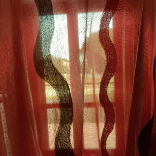 Set Tende Rosse Con Fantasia 140x280cm