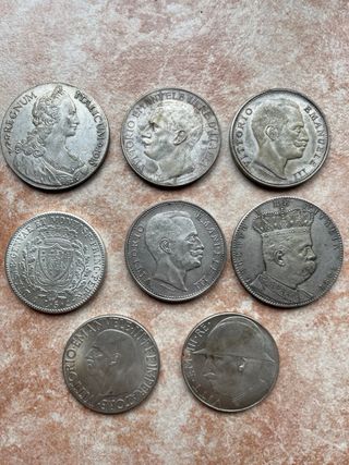 Lotto 8 monete Regno d'Italia