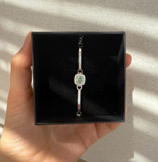 Pulsera Plata Moissanita Verde 1ct GRA