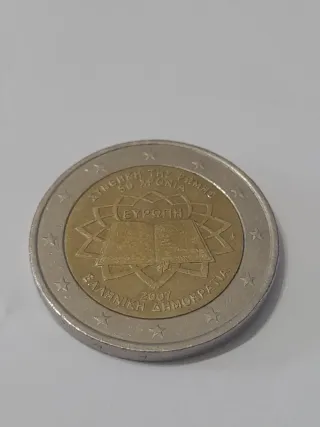 Moneda 2 Euros Grecia Tratado Roma 2007