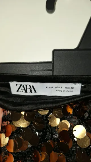 Falda lentejuelas doradas y negra