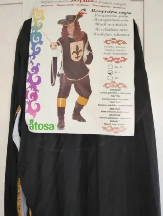 Disfraz Mosquetero M-L Atosa Espadachín Medieval