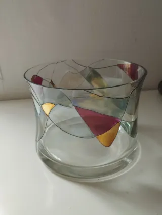 Jarrón de cristal decorado