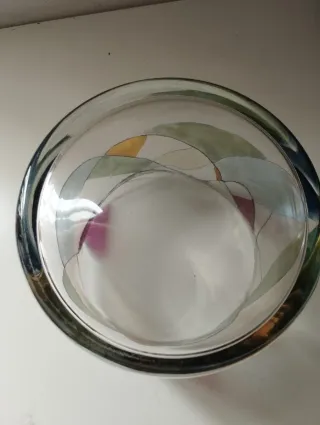 Jarrón de cristal decorado