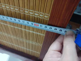 Baúl antiguo combinado madera y bambú