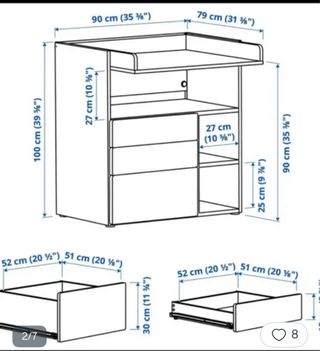 Cambiador escritorio IKEA rosa