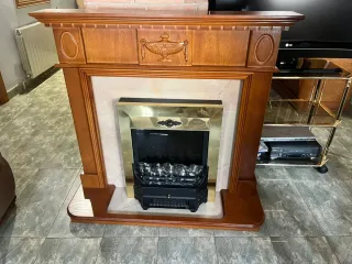 Estufa eléctrica mueble madera