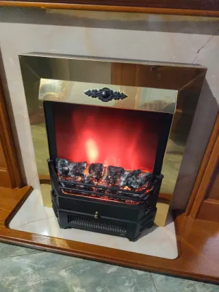 Estufa eléctrica mueble madera